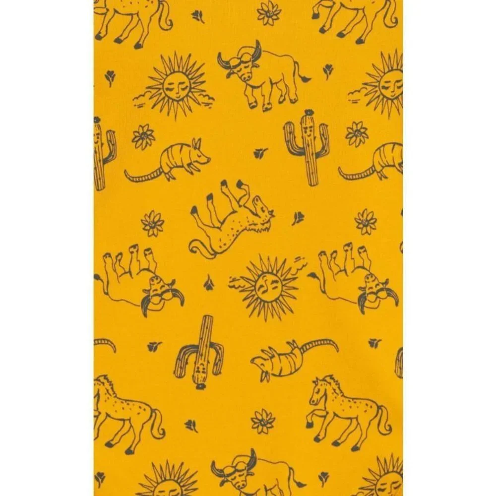 NWT Wrangler Mustard & Black Western Print Short Sleeve  bodysuit Size 24 Months